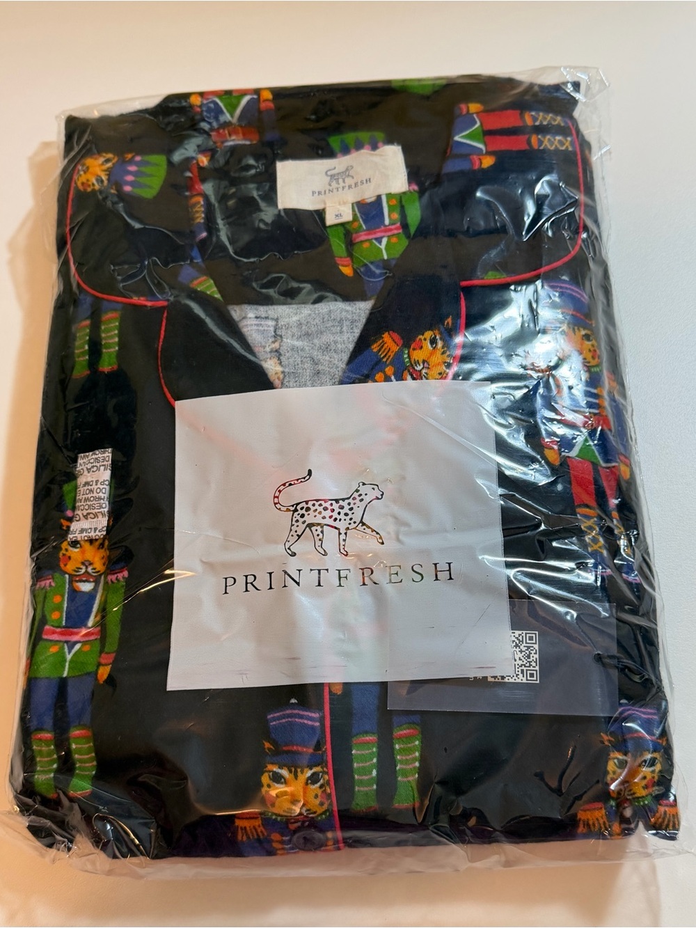 NWT Printfresh Leopard Nutcracker Pajamas Sleepwear Set long Sleeve Top & Pants